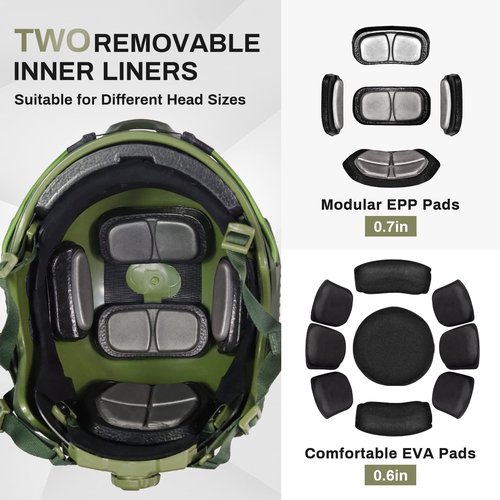 TacSnake Tactical Airsoft Paintball Fast Helmet with Helmet Cover, PJ Type Tactical Multifunctional Protective NVG Mount