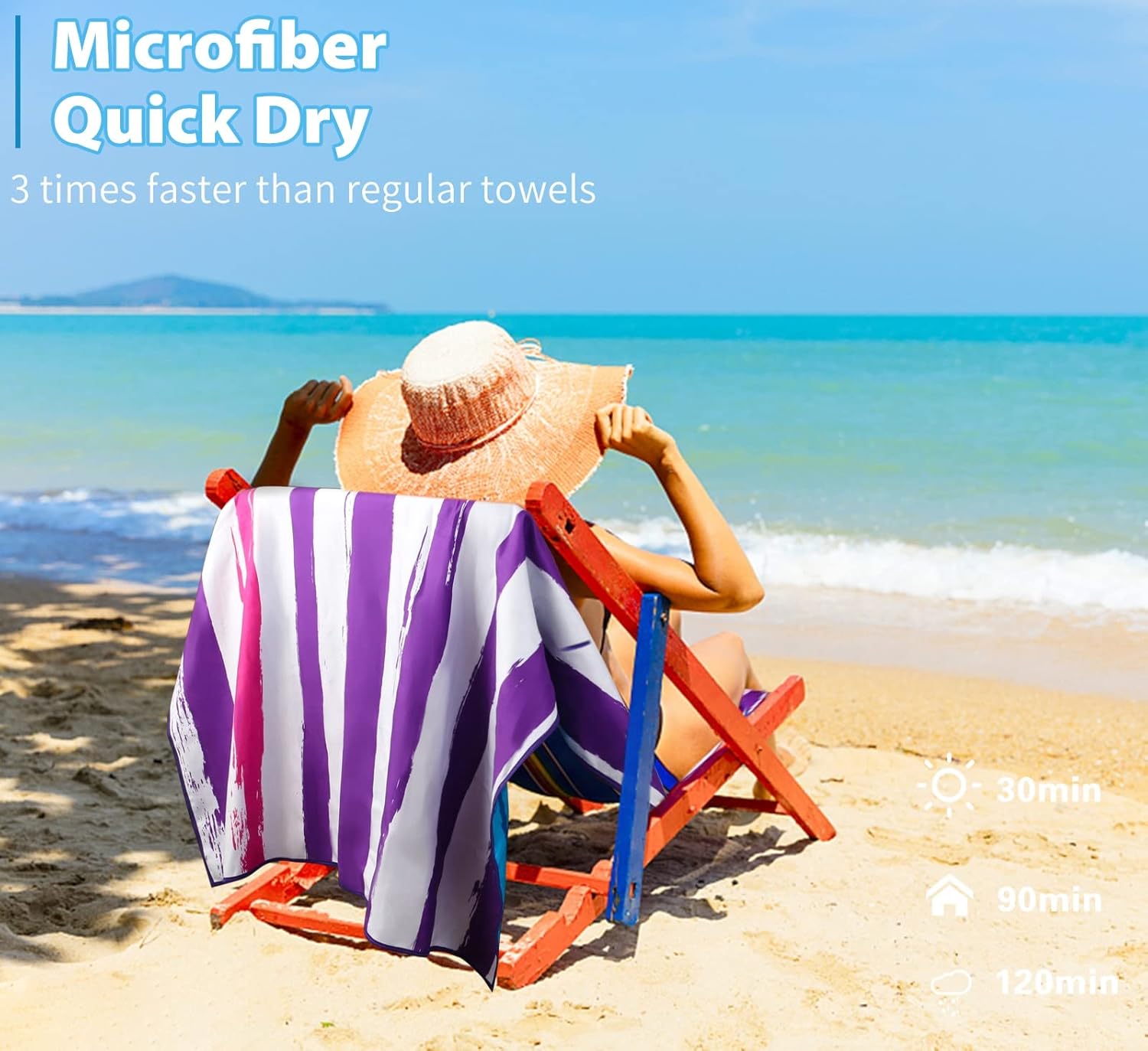Skiennix Microfiber Beach Towel - Oversized, Lightweight & Sand-Free | 71"x32" XL for Travel, Yoga & Camping