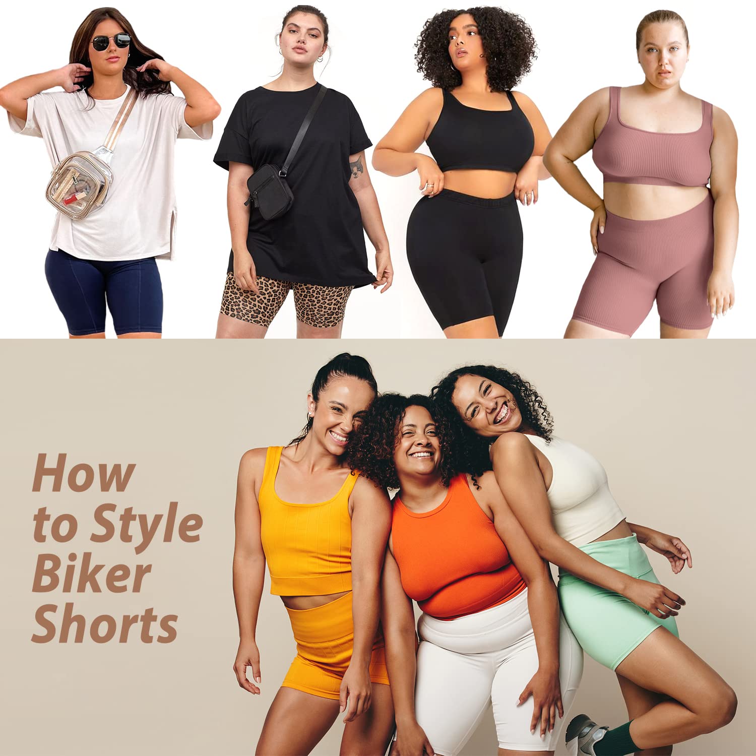Hi Clasmix 3 Pack Plus Size Biker Shorts for Women(1X-4X)-High Waisted Non-See Through Workout Super Soft Black Yoga Shorts(3 Pack Black,XXL)