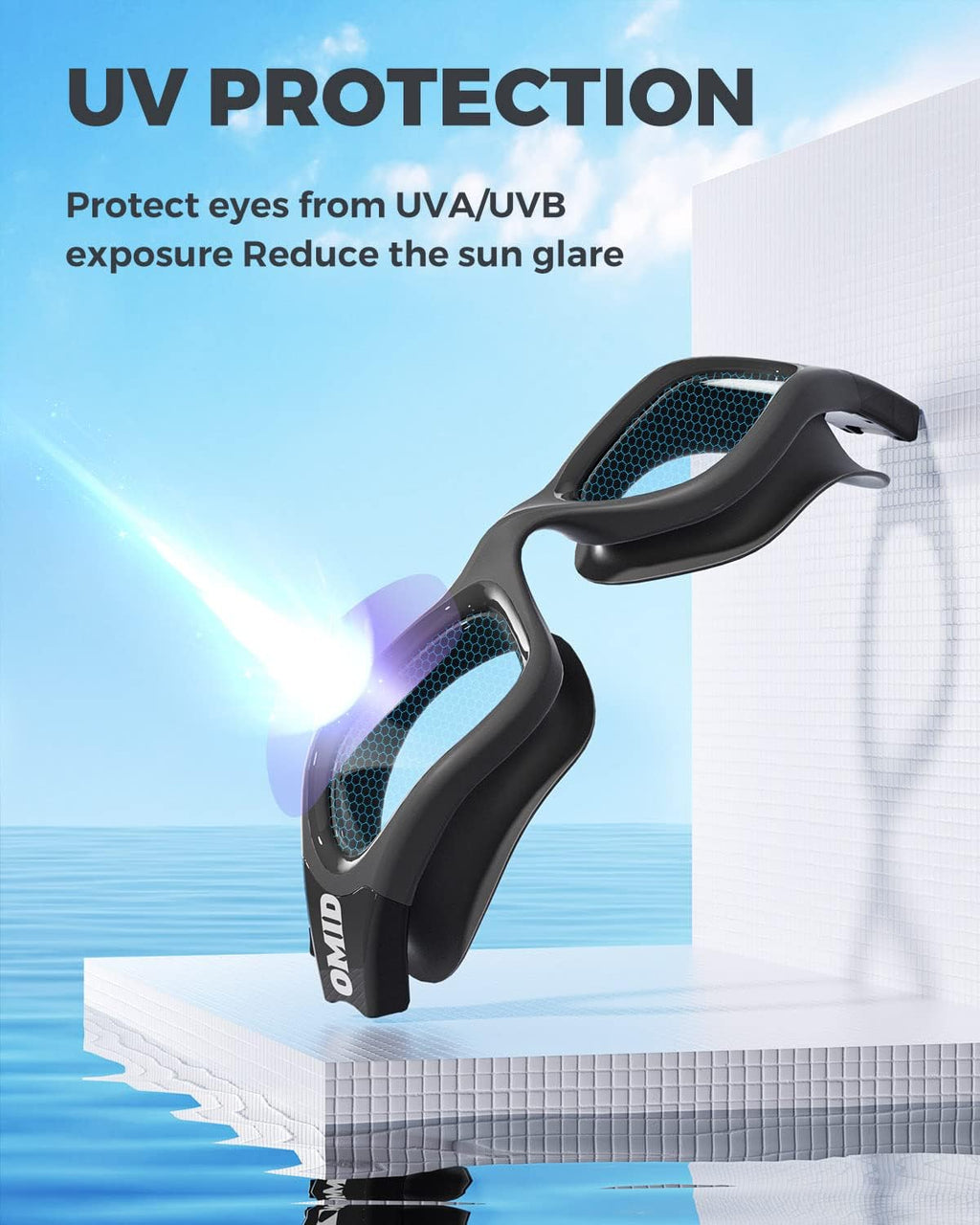 OMID Swim Goggles - P2 Lite Comfortable Anti-Fog Design for Adults & Youth | Perfect for Swimming