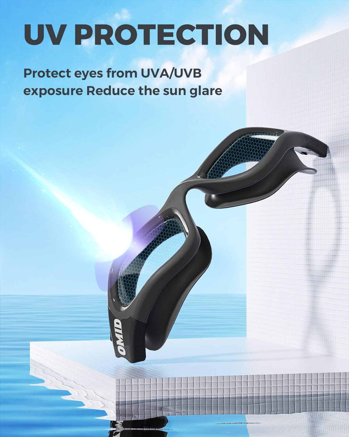 OMID Swim Goggles - P2 Lite Comfortable Anti-Fog Design for Adults & Youth | Perfect for Swimming
