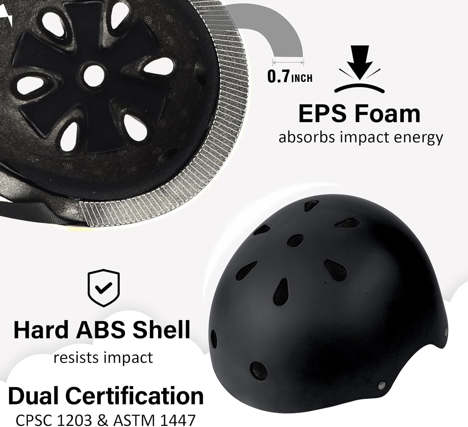 Skiennix Lightweight Adjustable Multi-Sport Helmet - Perfect for Skateboarding, Biking & Scooters | 3 Sizes Available