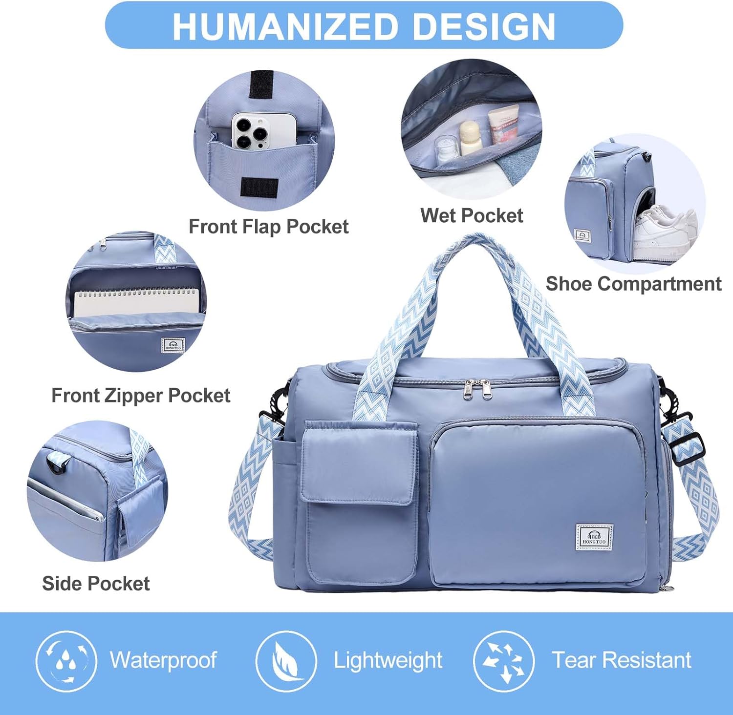 Skiennix Small Gym Bag - Stylish Travel Duffle with Shoe Compartment | Perfect for Weekend Getaways