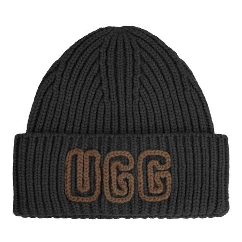 UGG, Womens, Chunky Crafted Rib Beanie, Black, One Size