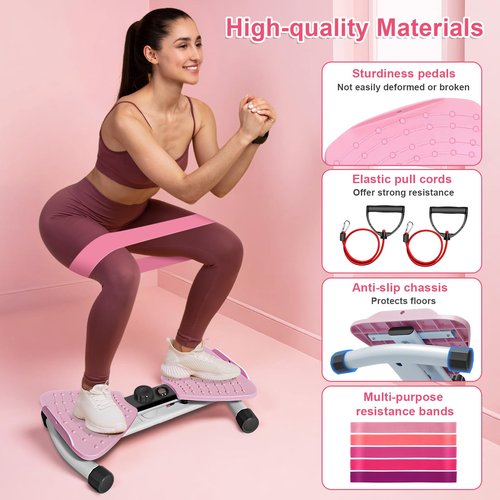 HEH Waist Twister Machine Exercise, Adjustable Ab Twister Board with Digital Display, Waist Twister with 5 Resistance Bands, 450lbS Capacity & 20dB Ultra-Quiet, Anti-Slip Home Gym Workout Equipment for Men Women
