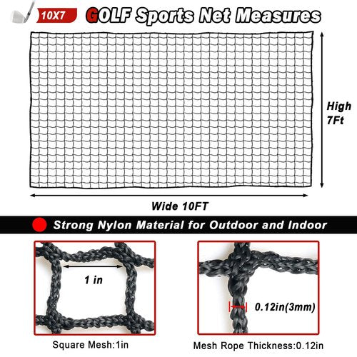 AOLIGEIJS Golf Net,Practice Net,Sports Netting,Sports Practice Barrier Net,Heavy Duty Ball Netting,DIY Ball Net for Golf, Baseball, Hockey, Soccer
