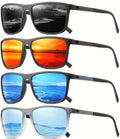 4PACK Polarized Sunglasses for Men Classic Lightweight Driving Fishing Golf Sun Glasses UV Protection Goggles