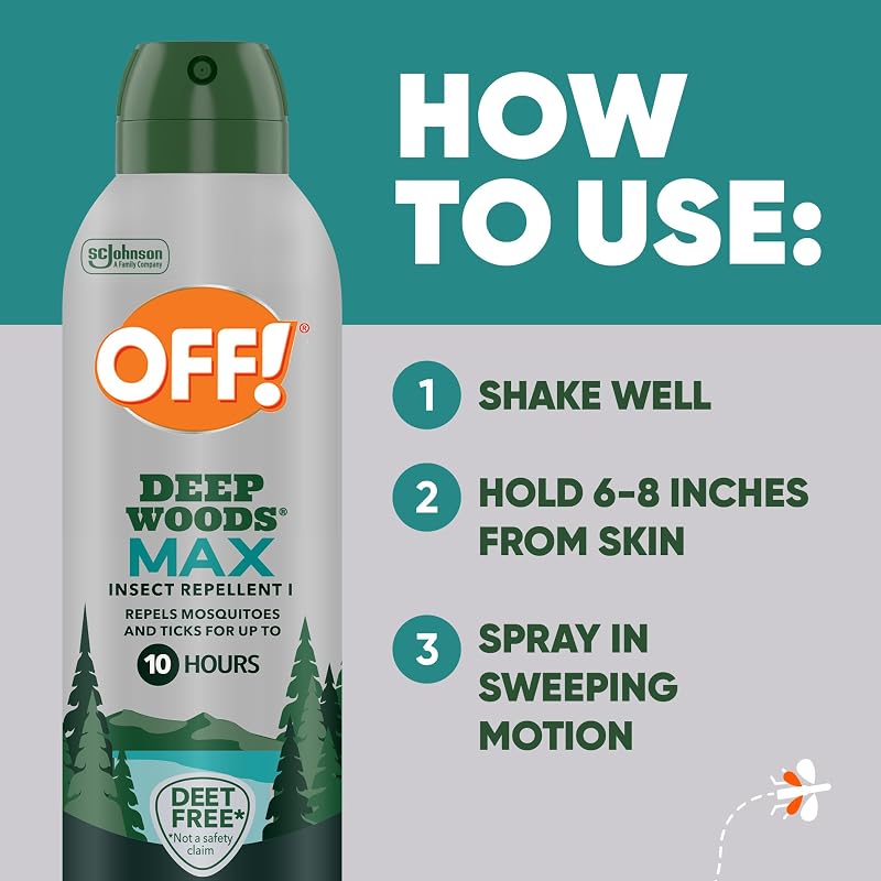 OFF! Deep Woods Max Insect Repellent 20% Picaridin - 7.5 oz Aerosol, DEET-Free Up to 10 Hours (Variation: 7.5 Ounce Pack of 1)