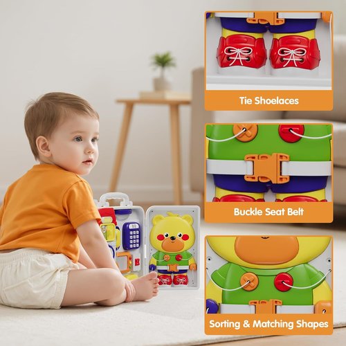 HYES Montessori Toys - LED Light & Music Sensory Play for Toddlers Ages 1-5 | Perfect Birthday Gift