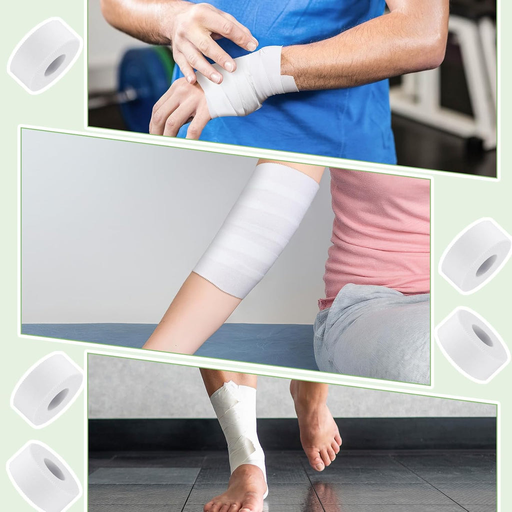 Threlaco Athletic Porous Tape - 1" Wide x 10 Yards | Medical Adhesive for Sports & Muscle Support