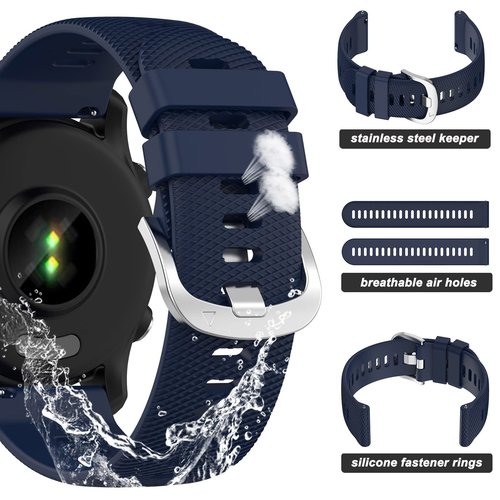 Miimall (3 Pack) Compatible for Garmin Forerunner 255 Silicone Band, 18mm Width Adjustable Soft Silicone Waterproof Replacement Watch Strap Band for Garmin Forerunner 255 Music