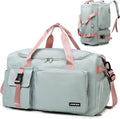 Eslcorri Gym Duffle Bag - Versatile Sports Backpack with Wet & Shoe Compartment | Green & Pink