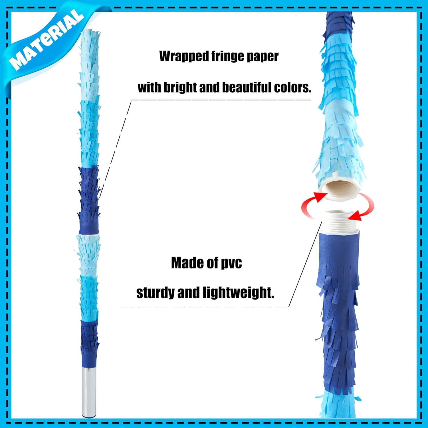 PCFING 30 Inch Piñata Stick Kit - Durable Blue Design for Boys, Girls & Adults | Perfect for Any Party