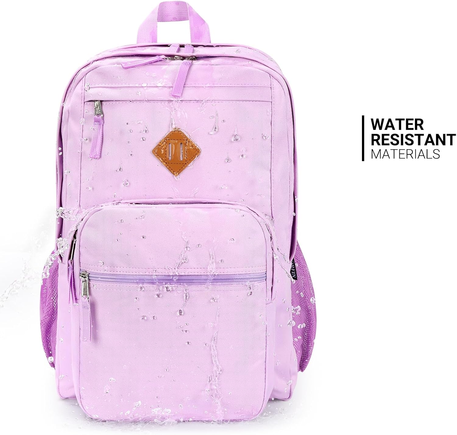 ZORFIN 26L Water Resistant Backpack for College & Travel | Light Purple Bookbag