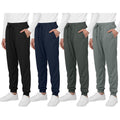 Resinta 4-Pack Boys Mesh Athletic Joggers with Pockets – Lightweight Kids Sweatpants (Black, Dark Grey, Navy, Light Grey)