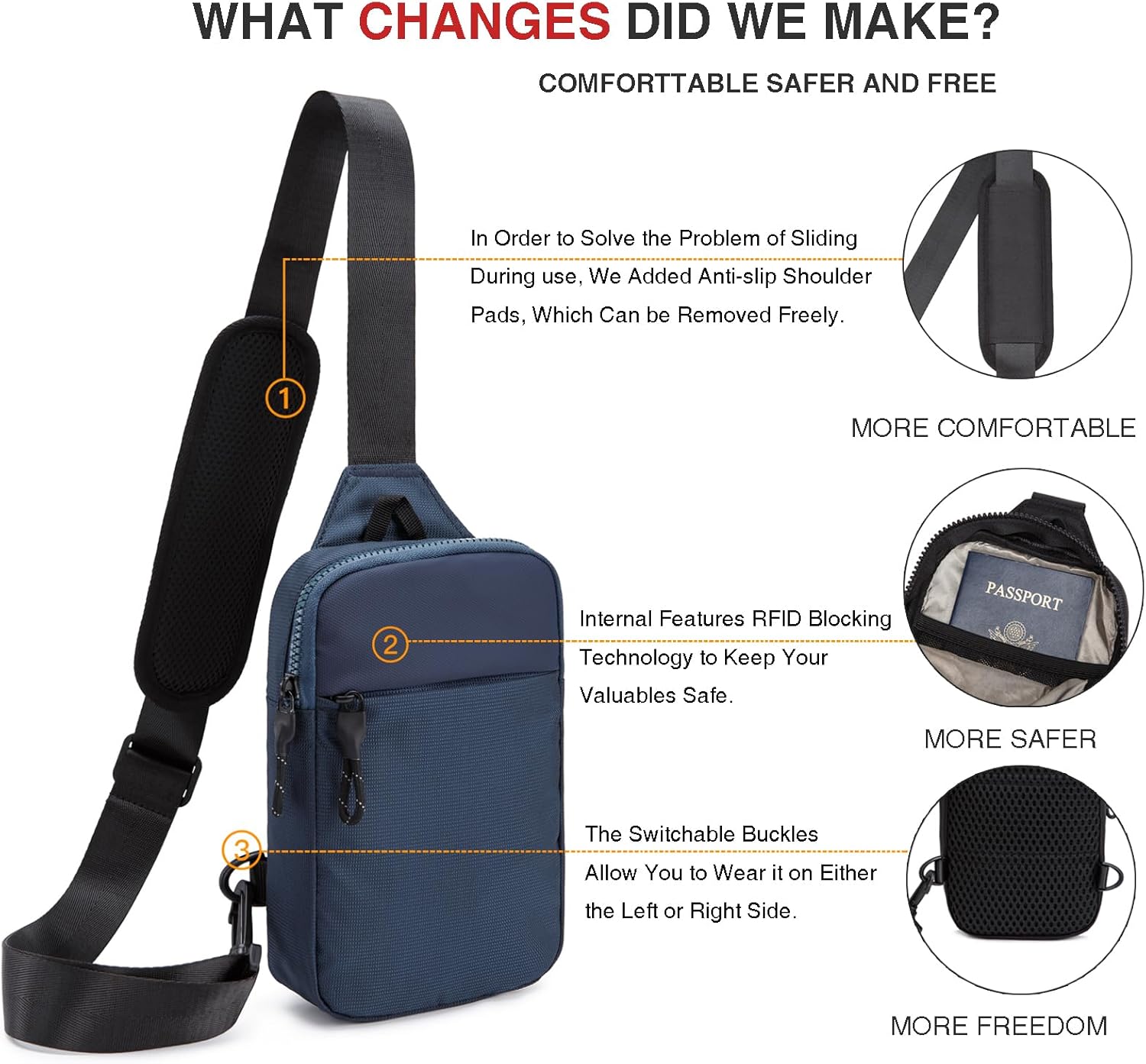 Skiennix Mini Sling Bag - RFID Blocking Crossbody Backpack for Travel & Workouts | Unisex Design