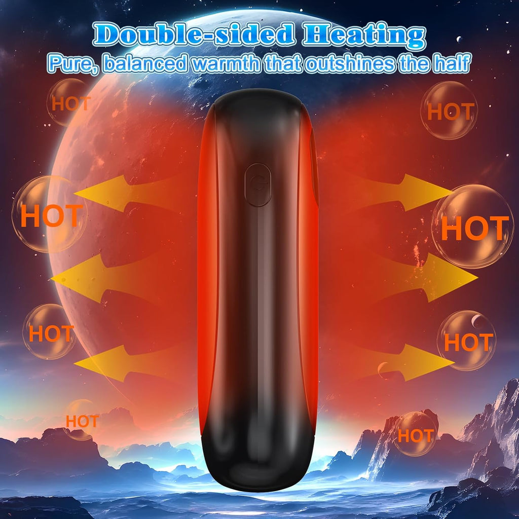 Skiennix Rechargeable Hand Warmers - Dual-Sided Heating with LED Display & Flashlight, Max 127℉, 13Hrs Long Lasting for Outdoor Activities