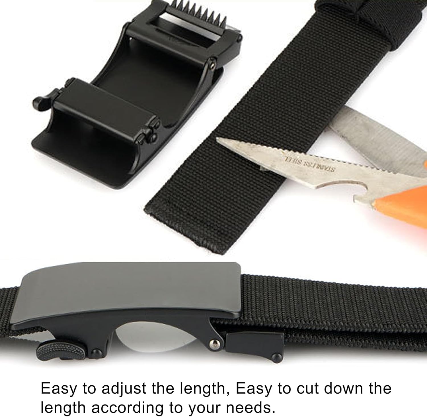 Skiennix Men's Elastic Nylon Ratchet Belt - Stretch Webbing for Jeans & Golf | 1.34" Wide