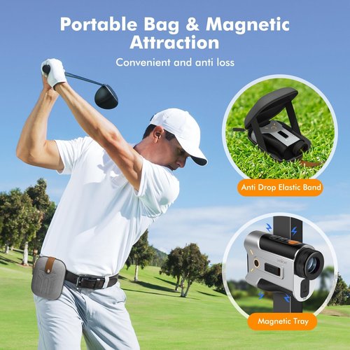LAZYCAT Golf Rangefinder with Slope,1200 Yards Laser Range Finder Golfing Dimmable,Range Finder Golf 7X Magnification,Flag Lock Vibration,Measure Speed,Rechargeable with Magnet,Golf Gifts for Men