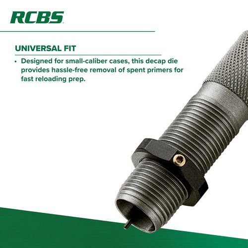RCBS Decap Die .22-.25 Cal, Universal Decapping Die for Small Caliber Cases