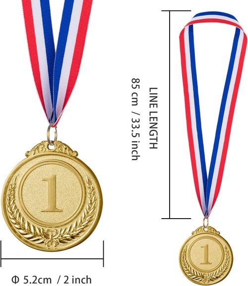 Favide 96-Piece Award Medal Set - Gold, Silver & Bronze Winner Medals for Competitions | 2 Inches