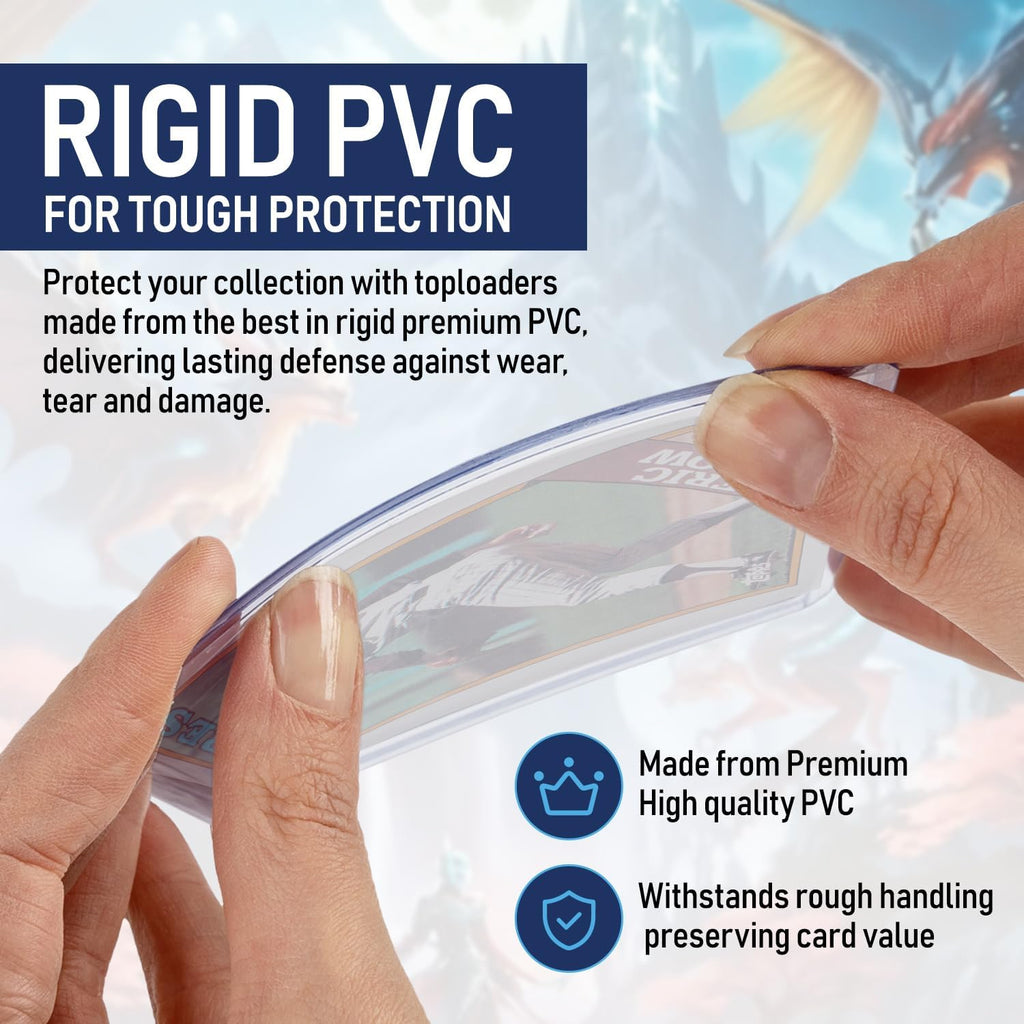 Premium Seamless 20PT Top Loaders - 360PT Thick Card Holders for Trading Cards | Hard Plastic Sleeves