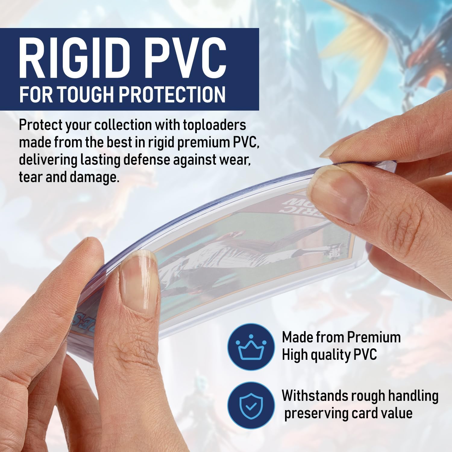 Premium Seamless 20PT Top Loaders - 360PT Thick Card Holders for Trading Cards | Hard Plastic Sleeves