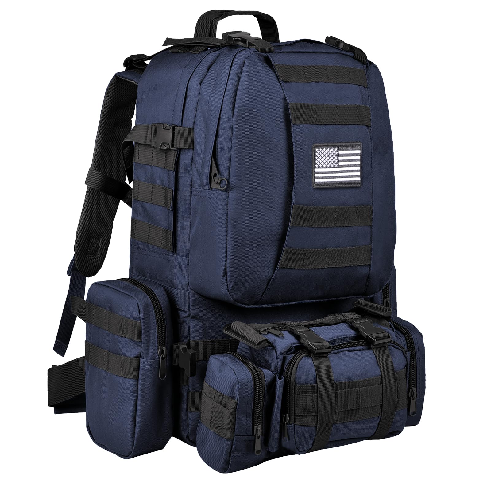 CVLIFE Tactical Backpack Military Army Rucksack 60L Large Assault Pack Detachable Molle Bag, Blue