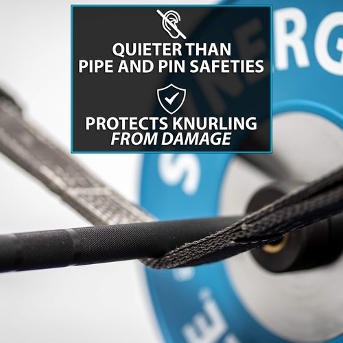 Synergee Power Rack Safety Straps with 750lb Capacity. Compatible with 2x2 Tube Power Racks. Nylon Safety Arms for Power Lifting. Sold in Pairs.