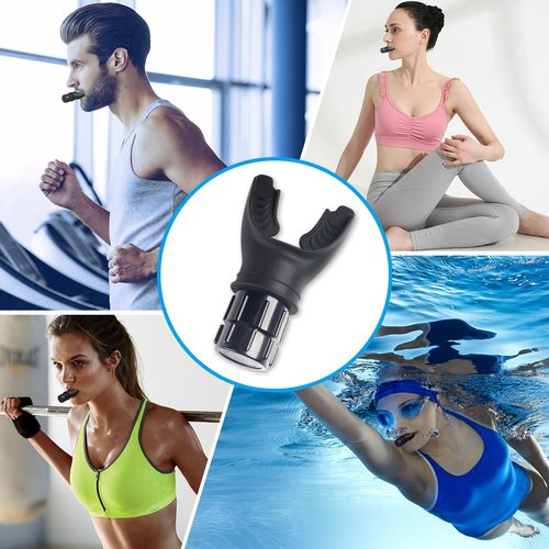 Breathe Trainer,Muscle Trainer,Portable Adjustable Trainer for and Muscular Exercise - Suitability Running Daily Fitness Training, Easy to Clean,Clean for All Adults（White+Black）