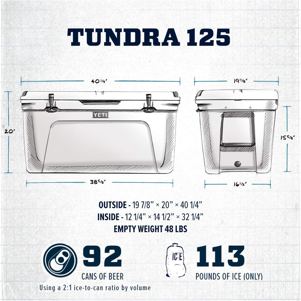 YETI Tundra 125 Hard Cooler - Durable Insulation for Ultimate Ice Retention | Perfect for Outdoor Adventures