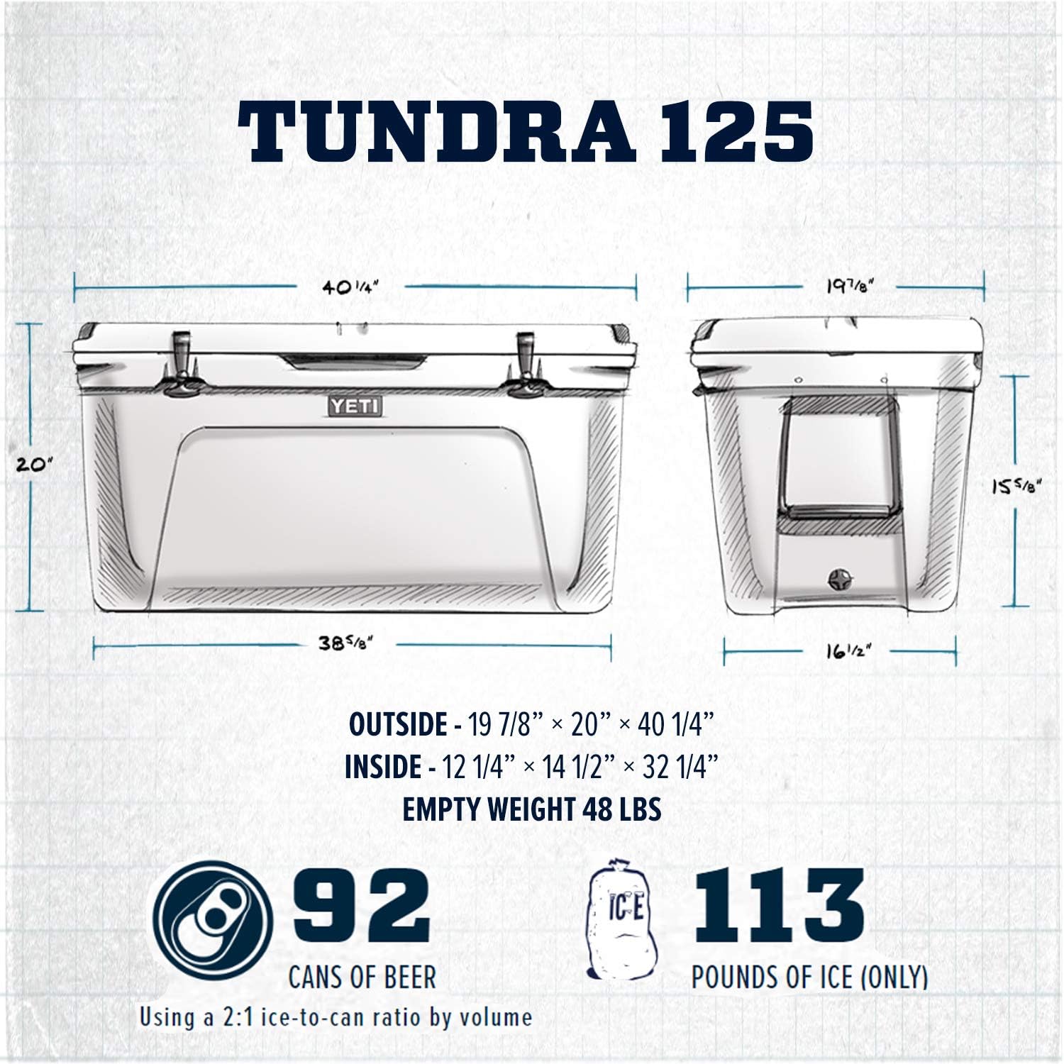 YETI Tundra 125 Hard Cooler - Durable Insulation for Ultimate Ice Retention | Perfect for Outdoor Adventures