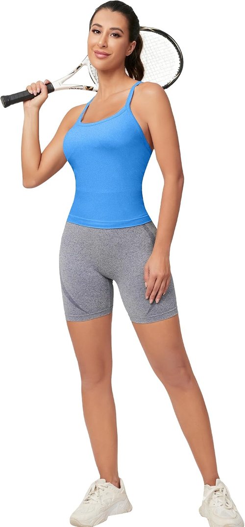 MathCat Workout Tank Tops - Sleeveless Gym Tops with Built-In Bra for Yoga & Fitness | Athletic Shirts