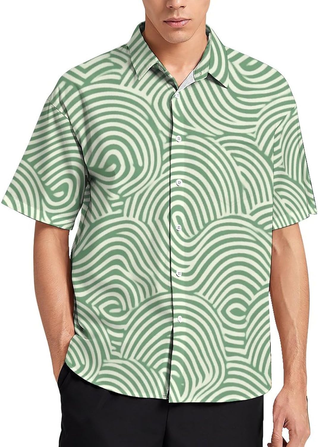 Skiennix Men's Hawaiian Shirt - Short Sleeve Abstract Print for Beach & Summer | Vacation Ready