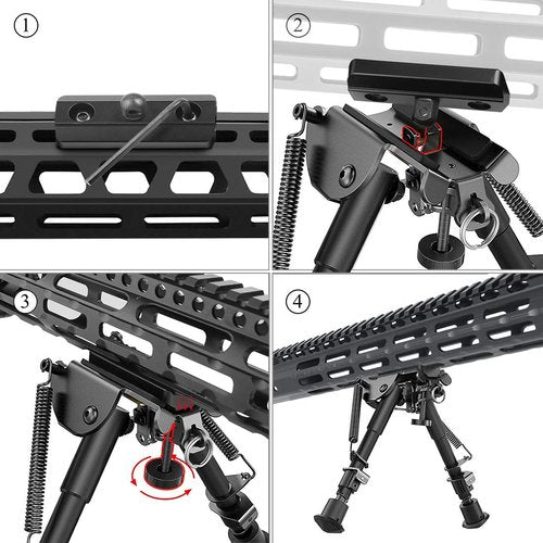 Xaegistac Rifle Bipod Adjustable 6-9 Inch Bipods with Quick Release Adapter for M Lock Rail,Lightweight and Stable for Hunting and Shooting