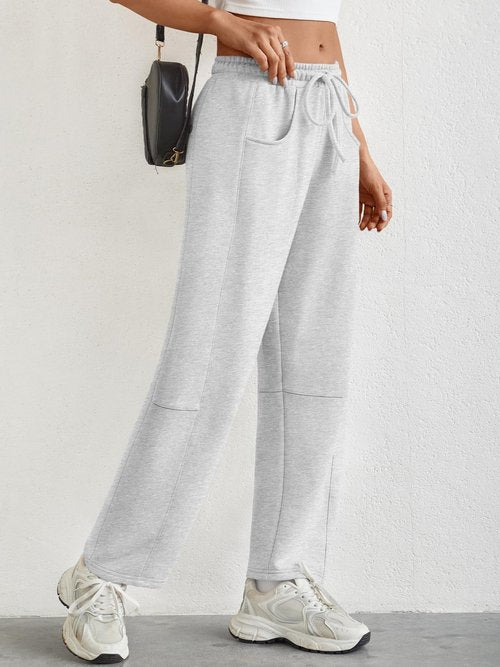 Trendy Queen Barrel Sweatpants Womens Wide Leg Pants Baggy Palazzo Lounge Comfy Flowy Pants Teen Girls Fall Clothes Outfits Grey M