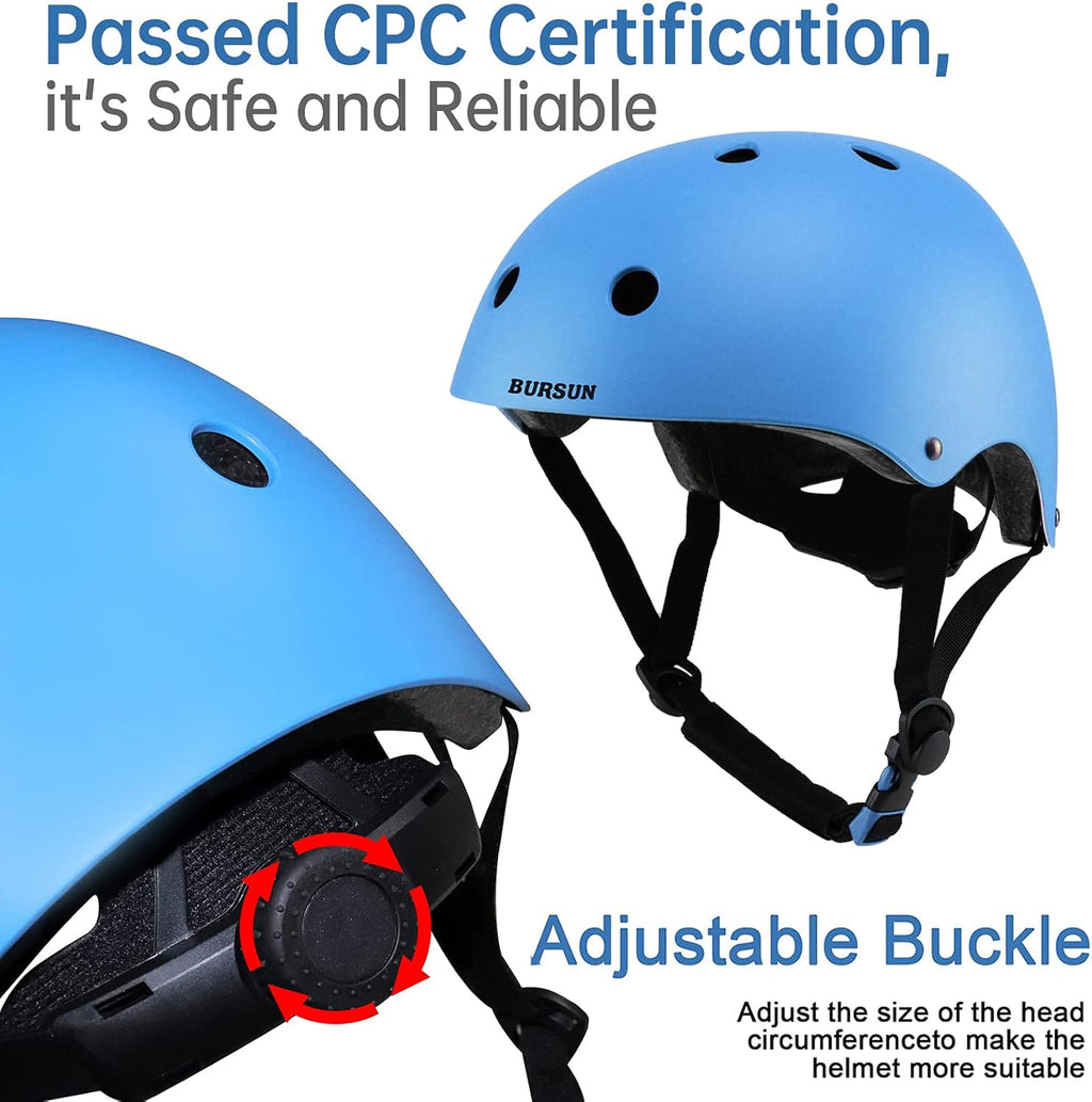Skiennix Kids Bike Helmet - Adjustable Toddler Helmet with Knee, Elbow & Wrist Pads | Ages 2-14, Multi-Color
