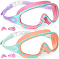 Keary Kids Swim Goggles - UV Protection & Anti-Fog | 2-Pack for Ages 3-15, Perfect for Pool Fun