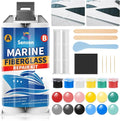 Fiberglass Boat Repair Kit - 2 Pack White Resin Gel Coat for Marine Repairs | Fix Holes, Chips, Cracks