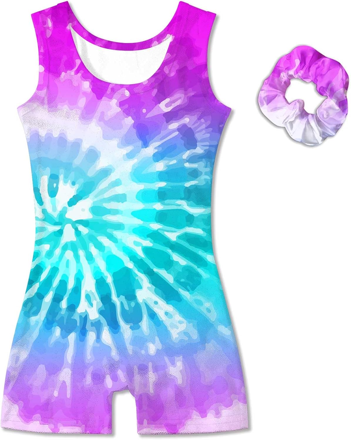 Vogseek Gymnastic Leotards for Girls 4-12Y - Sparkle Dance Unitards with Hair Scrunchie