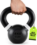 Rage Fitness Cast Iron Kettlebell - Powder Coated with Wide Handle for Strength & Endurance Workouts
