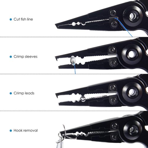 Dr.meter Aluminum Fishing Pliers - Saltwater Resistant Gear with Tungsten Carbide Cutters & Gripper | Fishing Gifts for Men