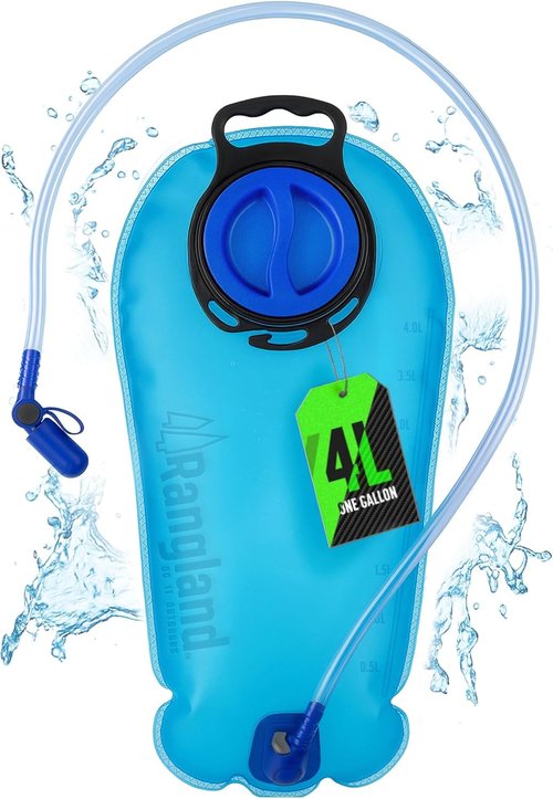 Large 4L Water Bladder (XL135oz) Heavy-Duty Hydration Reservoir Bag (V2 2026), Easy-Fill Wide Mouth Opening, Leak-Proof Tube with Easy-Valve Drinking Straw (1 Gallon)