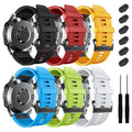 ZPJPPLX 22mm Quick-Fit Silicone Band Compatible with Garmin Fenix 8 Pro 47mm/E/7 Pro/7/6 Pro/6/5 Plus/5, Sport Replacement Straps For Approach S70/S62/Forerunner 970/965/955/quatix tactix 8 7 Pro 47mm