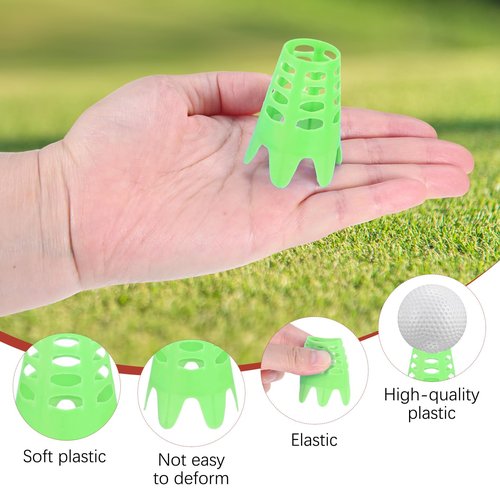 TIXIPEM Golf Simulator Tees [12PCS] - Plastic Golf Tees Use for Home & Outdoor & Indoor Driving Range & Winter Turf - [Green - 1.77 in]