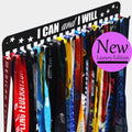 Premium Medal Display Hanger - "Never Give Up" Design with 20 Hooks | 16-Inch Wall-Mounted Medal Holder for Gymnastics, Race, Soccer, Swim
