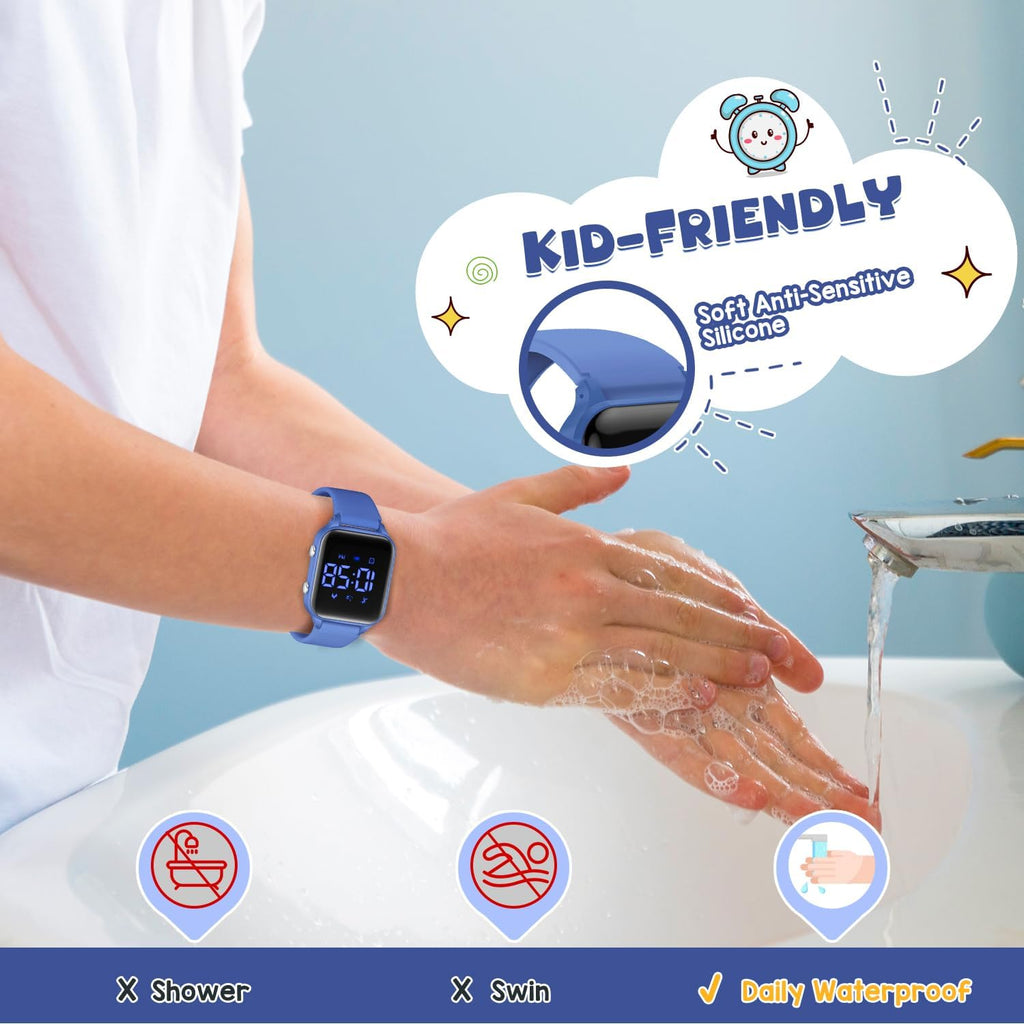 Skiennix Kids Digital Sports Watch - Waterproof Fitness Tracker with Pedometer & Alarm | Ages 5-14