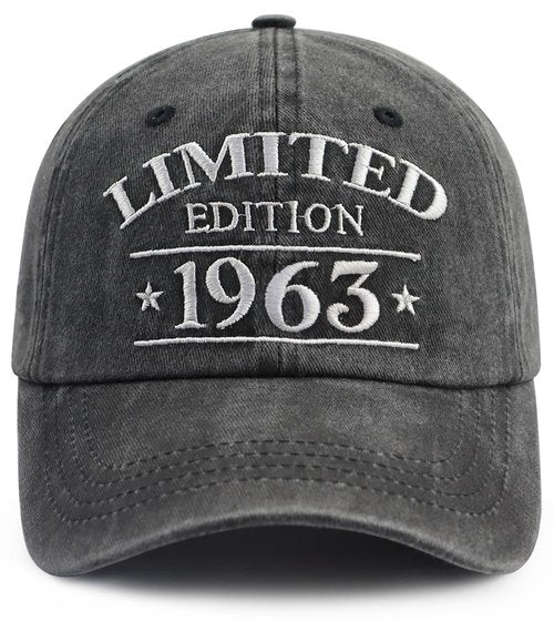 63th Birthday Gifts for Men Women, 63th Birthday Decorations Hats, Limited Edition 1963 63 Year Old Baseball Cap, Retirement Gifts for Grandpa Grandma Black