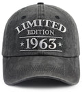 63th Birthday Gifts for Men Women, 63th Birthday Decorations Hats, Limited Edition 1963 63 Year Old Baseball Cap, Retirement Gifts for Grandpa Grandma Black