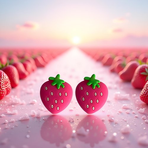 Czhotg 2Pcs Pink Strawberry Tennis Racket Vibration Dampener Soft Silicon Racket Dampener Cartoon Shape Tennis Racquet Shock Absorbers Tennis Racket for Racquetball
